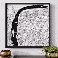 Praga 3D city relief frame — handcrafted wall art in Cehia