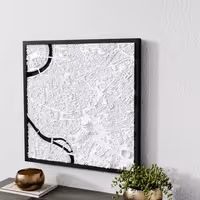 Roma 3D city relief frame — handcrafted wall art in Italia